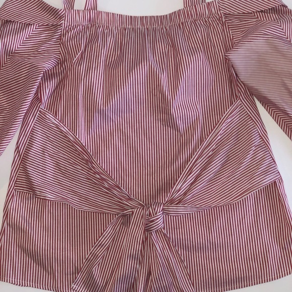 Laundry by Shelli Segal Red & White Striped Shirt - Picture 6 of 6